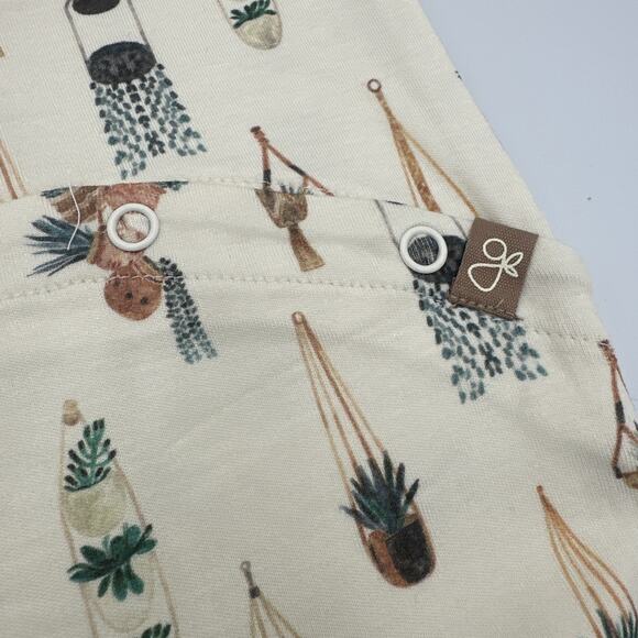 Goumi Kids Baby Macrame Footie Size Newborn Sleeper Zippy Jumpsuit Bamboo Plants - Picture 6 of 7